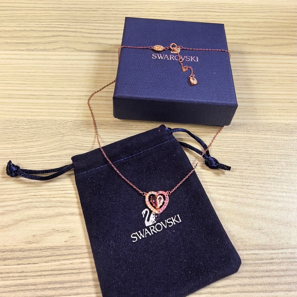 Swarovski Rose Gold Heart Necklace